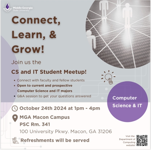 Computer Science & IT Majors Meetup flyer.